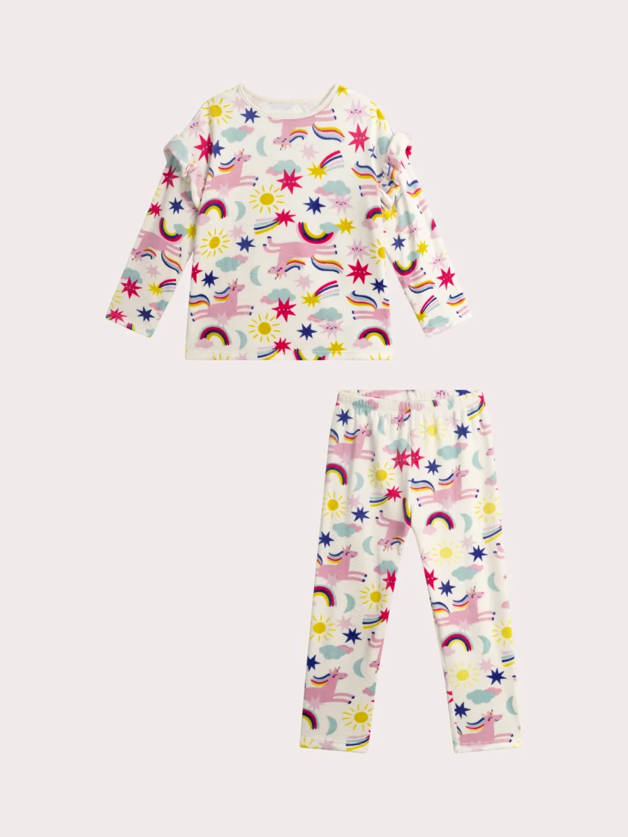 Pyjama imprimé en velours tres doux pour fille - Image 2