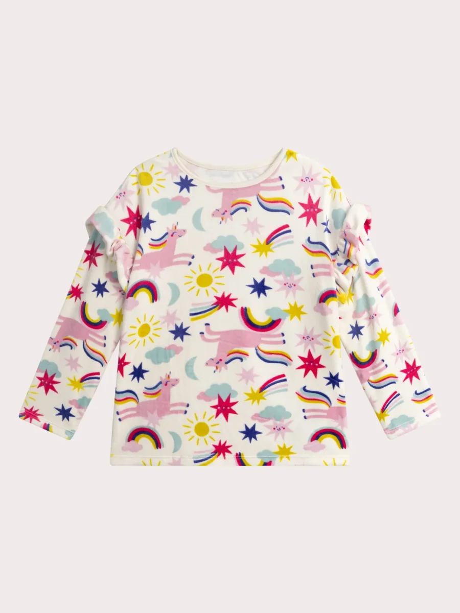 Pyjama imprimé en velours tres doux pour fille - Image 3