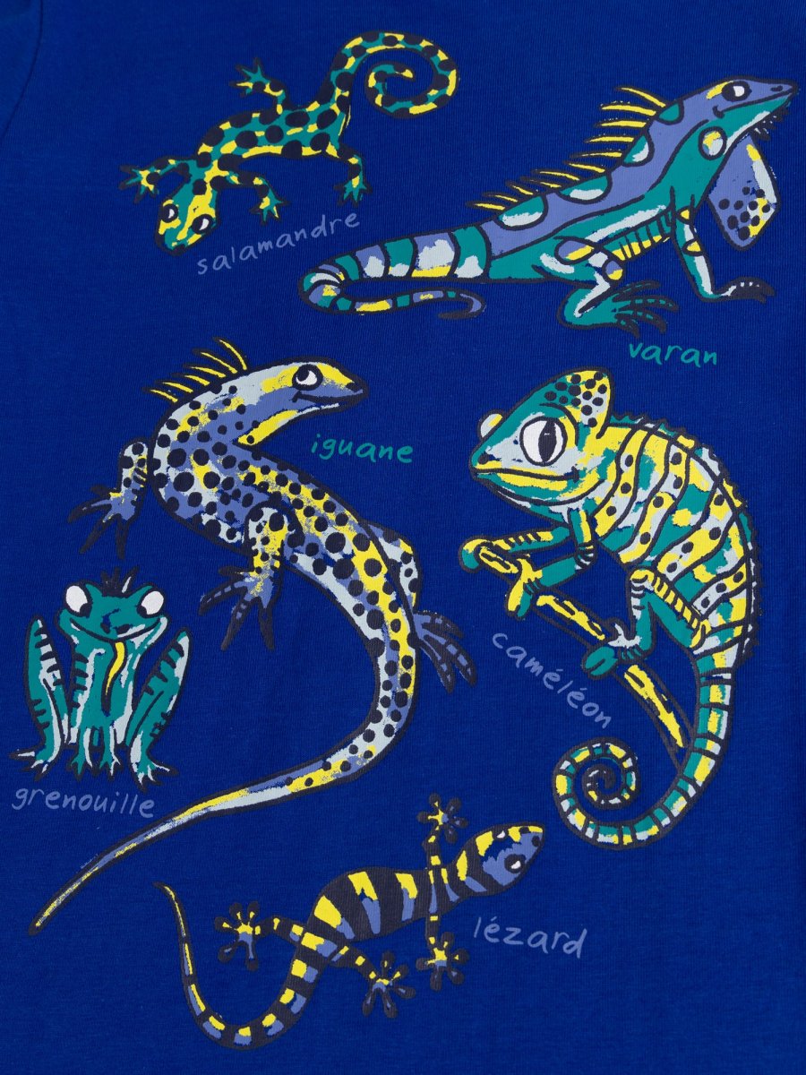 T-shirt com mangas duplas animação reptil - Image 4