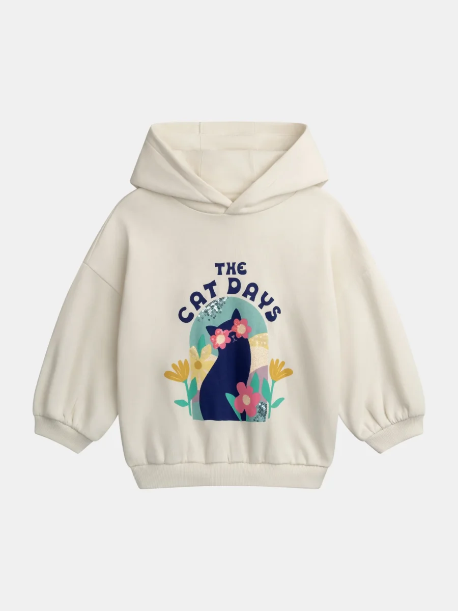 Sudadera com capuz e animação de gato para meninas - Image 2