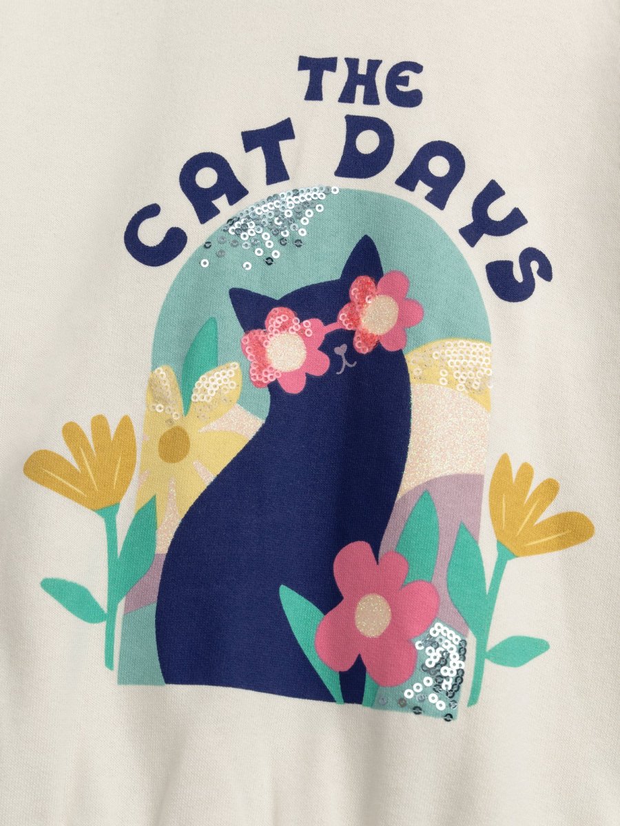 Sudadera com capuz e animação de gato para meninas - Image 5