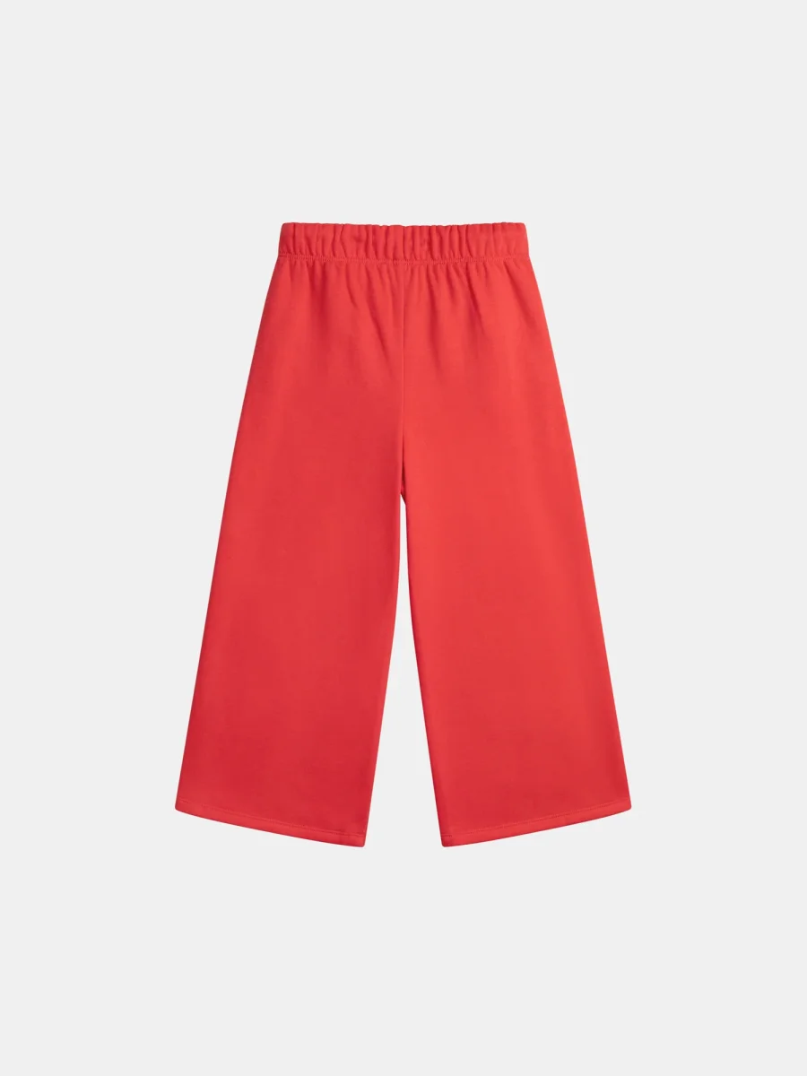 Calças de felpa vermelhas com faixas coloridas para meninas - Image 6