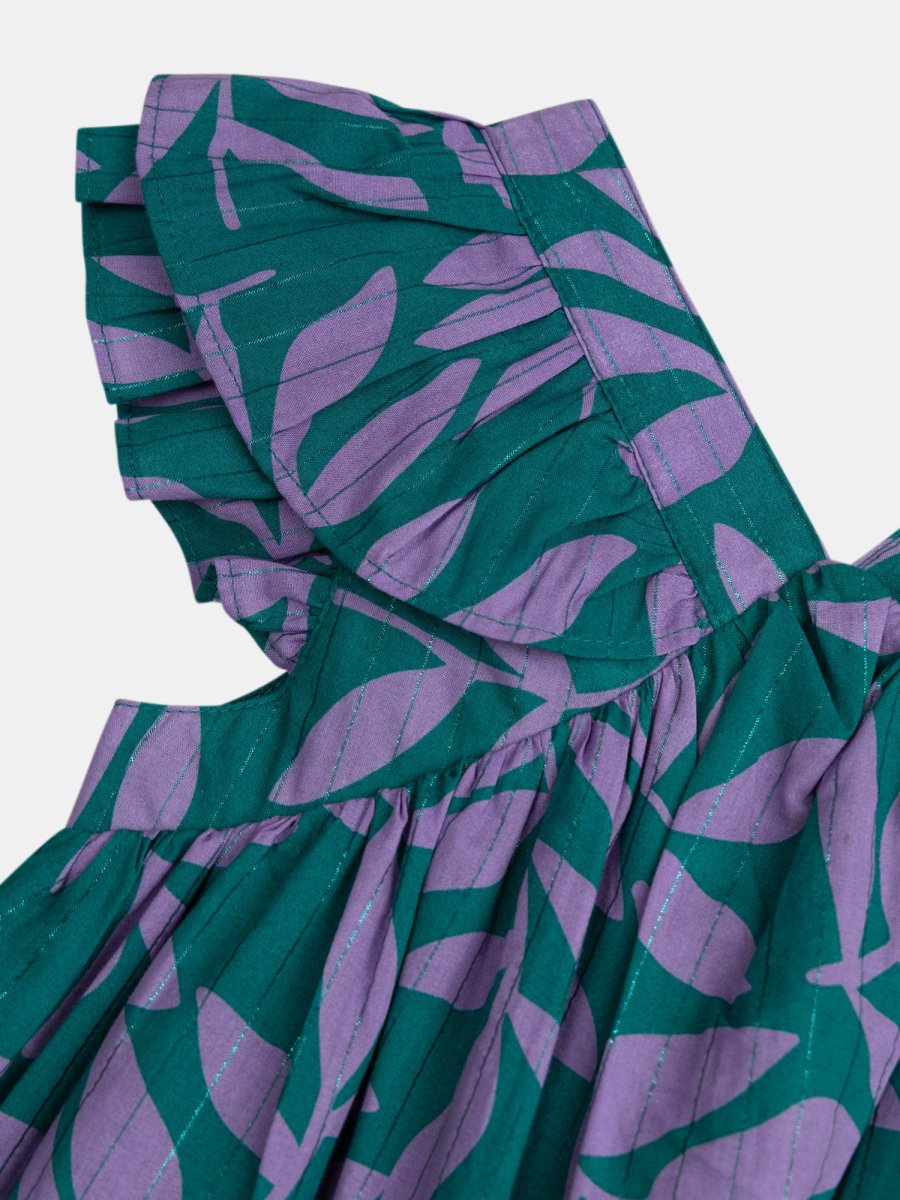 Robe verte à imprimé floral pour fille - Image 8