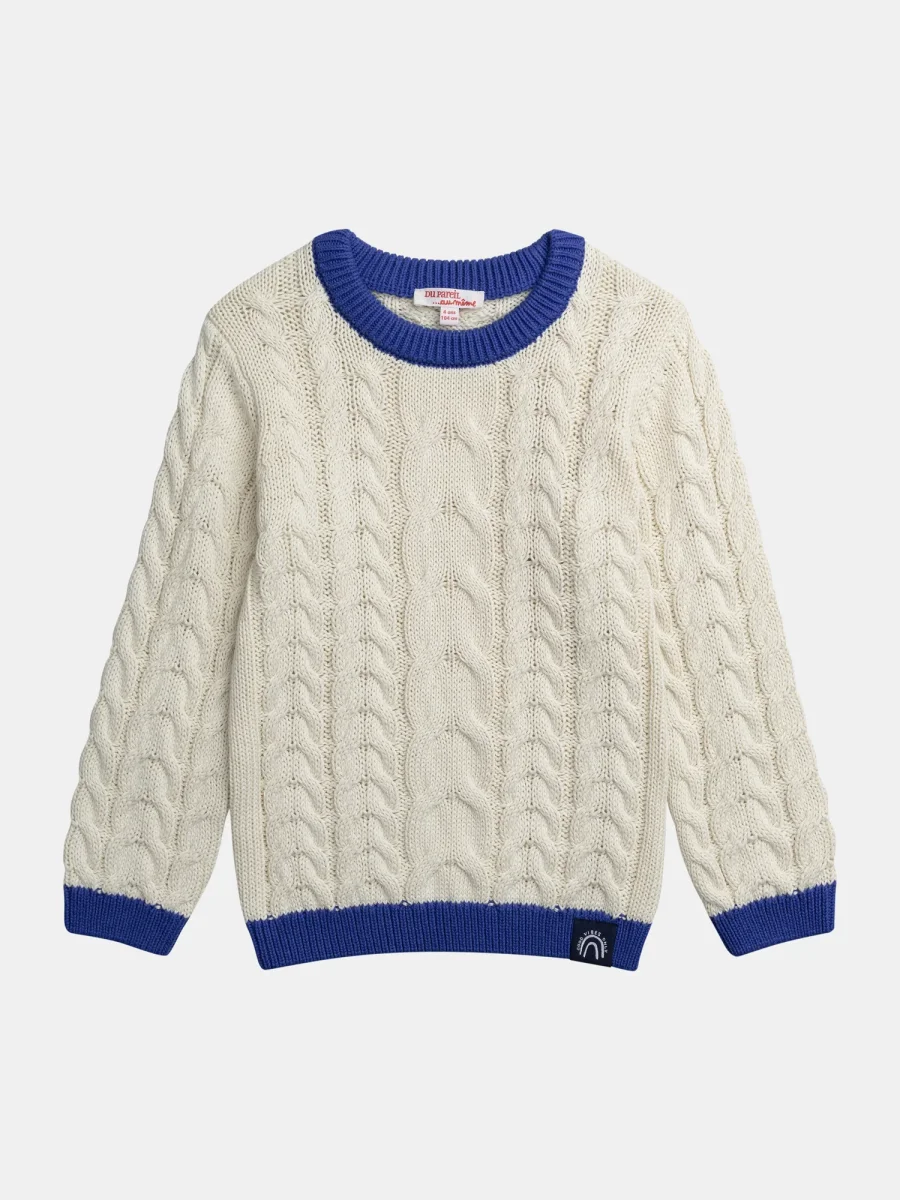 Pullover Bege com Detalhes Azuis para Meninos - Image 2