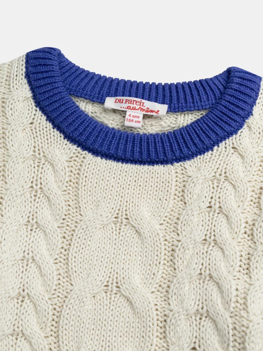 Pullover Bege com Detalhes Azuis para Meninos - Image 6