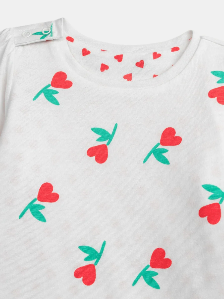 T-shirt reversível com motivo coração para rapariga - Image 8