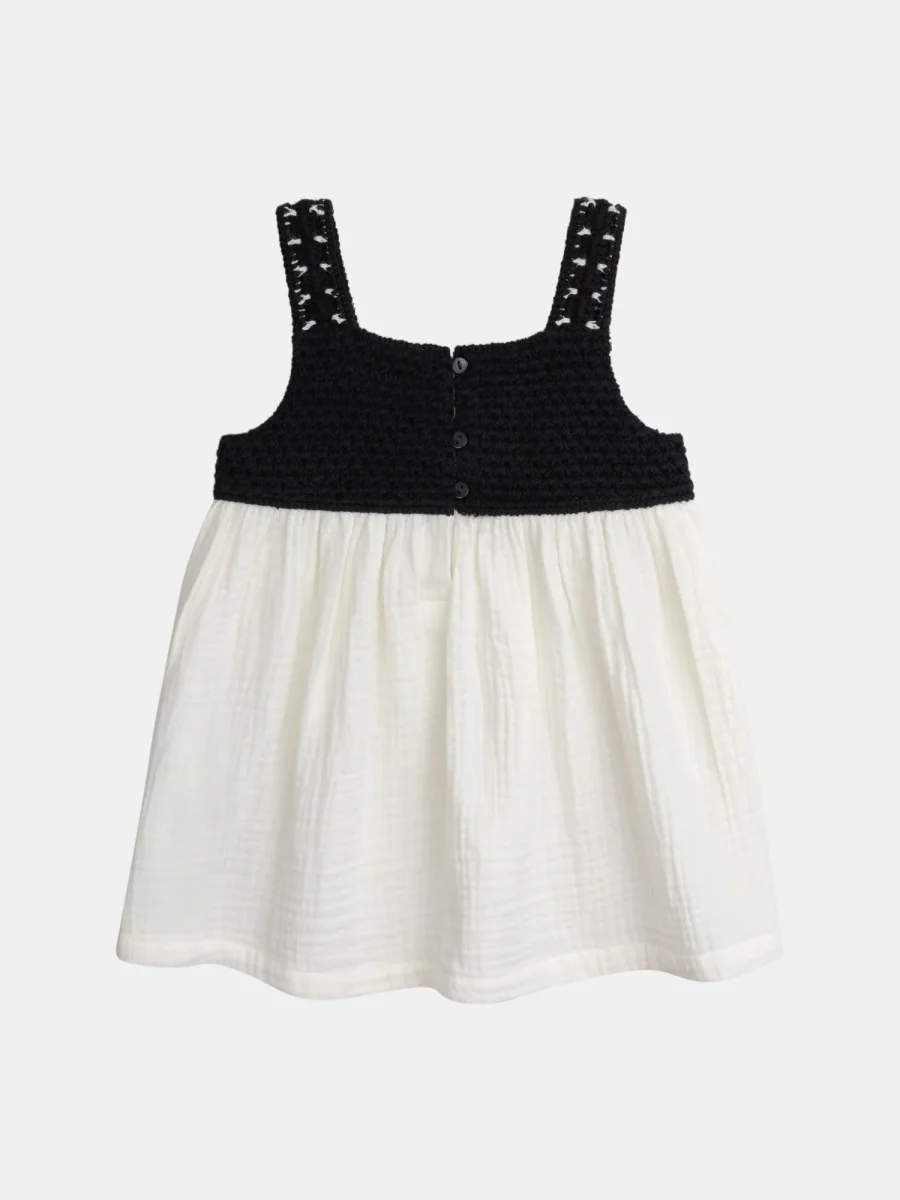 Robe bicolore en crochet pour bébé fille - Image 6