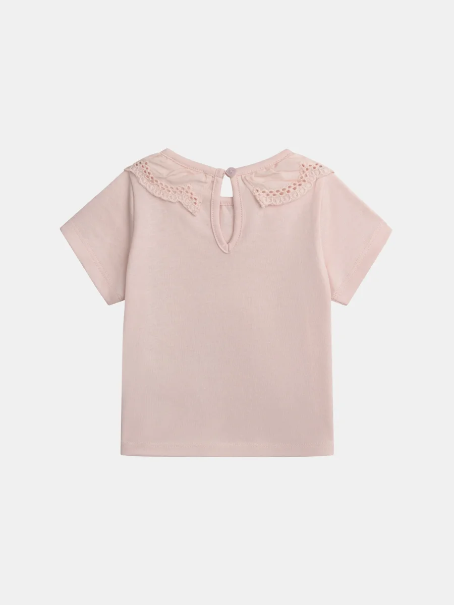 Bralette rosa pó com colarinho bordado e ruffle para meninas - Image 4