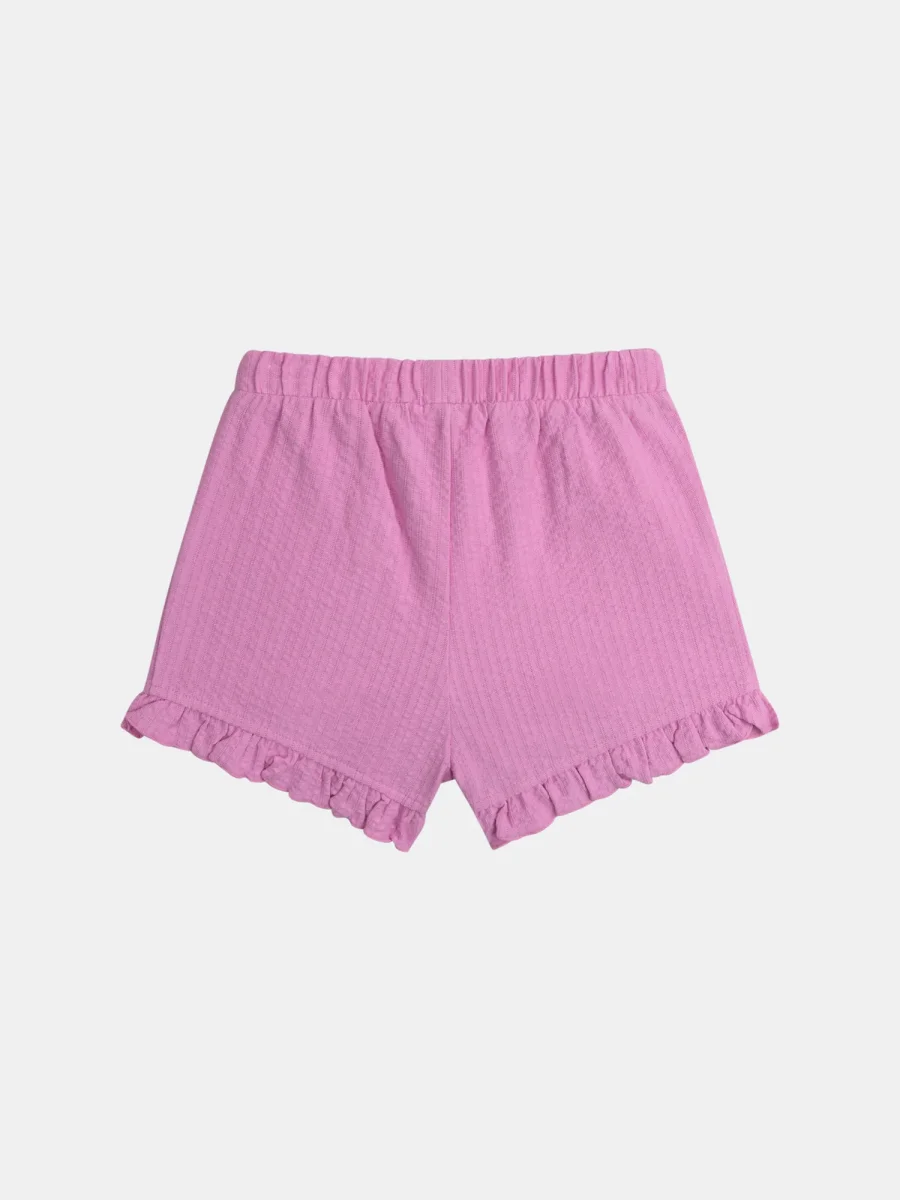 Conjunto rosa trébol com t-shirt e calções texturizados para meninas - Image 8