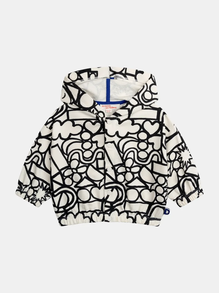 Gilet com capuz com impressão integral "GRAPHIC" para meninos bebés