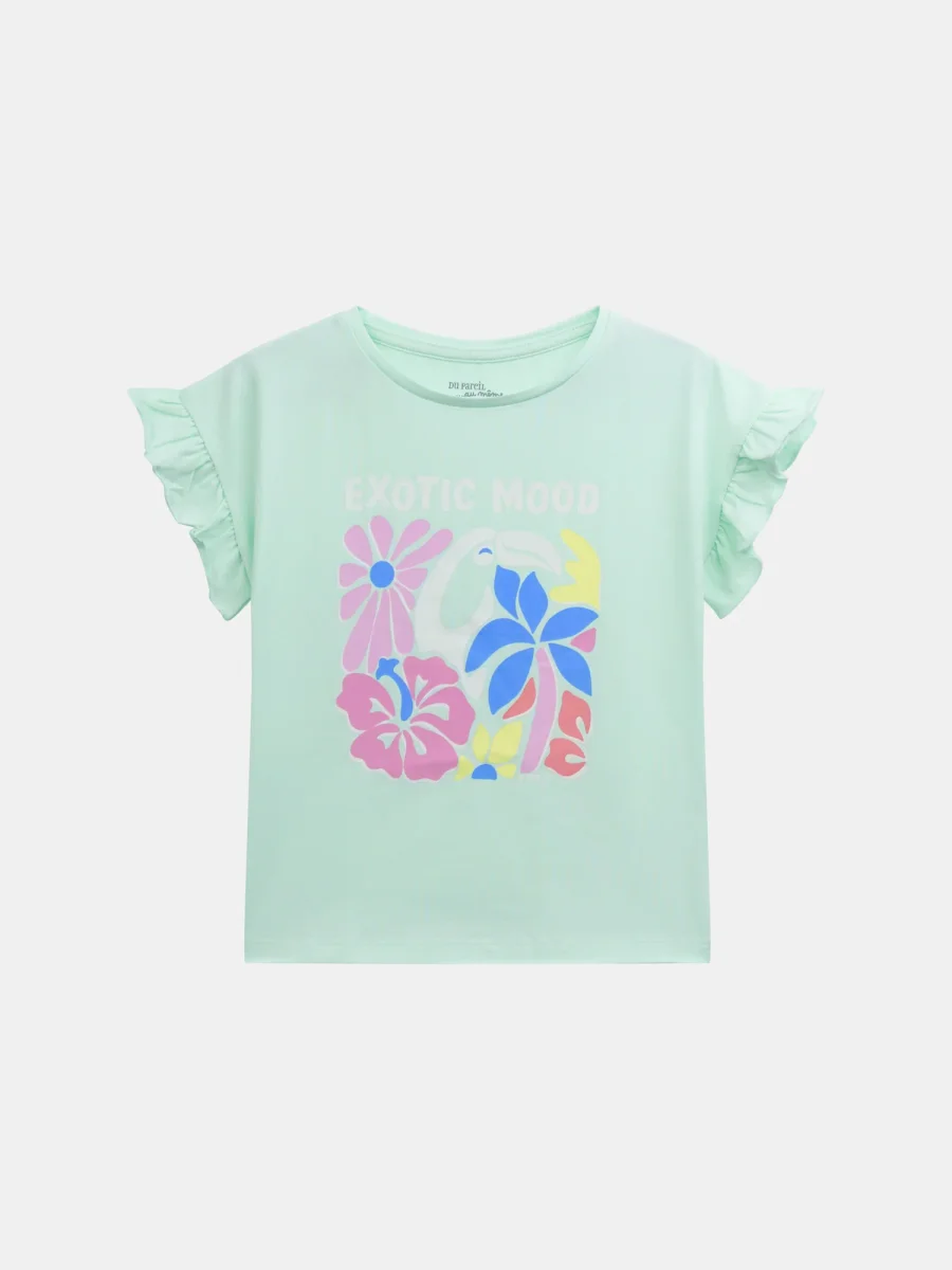 Pijama curto fosforescente impresso "Exotic Mood" para menina - Image 3
