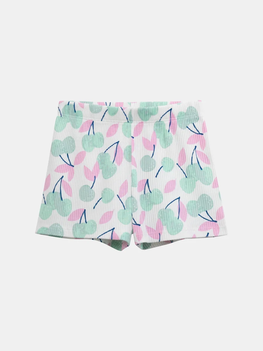 Pijama curto com alças e estampa de "Cerejas Pastel" para meninas - Image 9