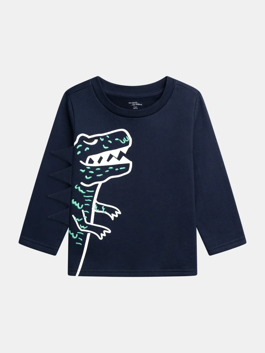 Pijama azul noite fosforescente com motivo de dinossauro para menino - Image 3