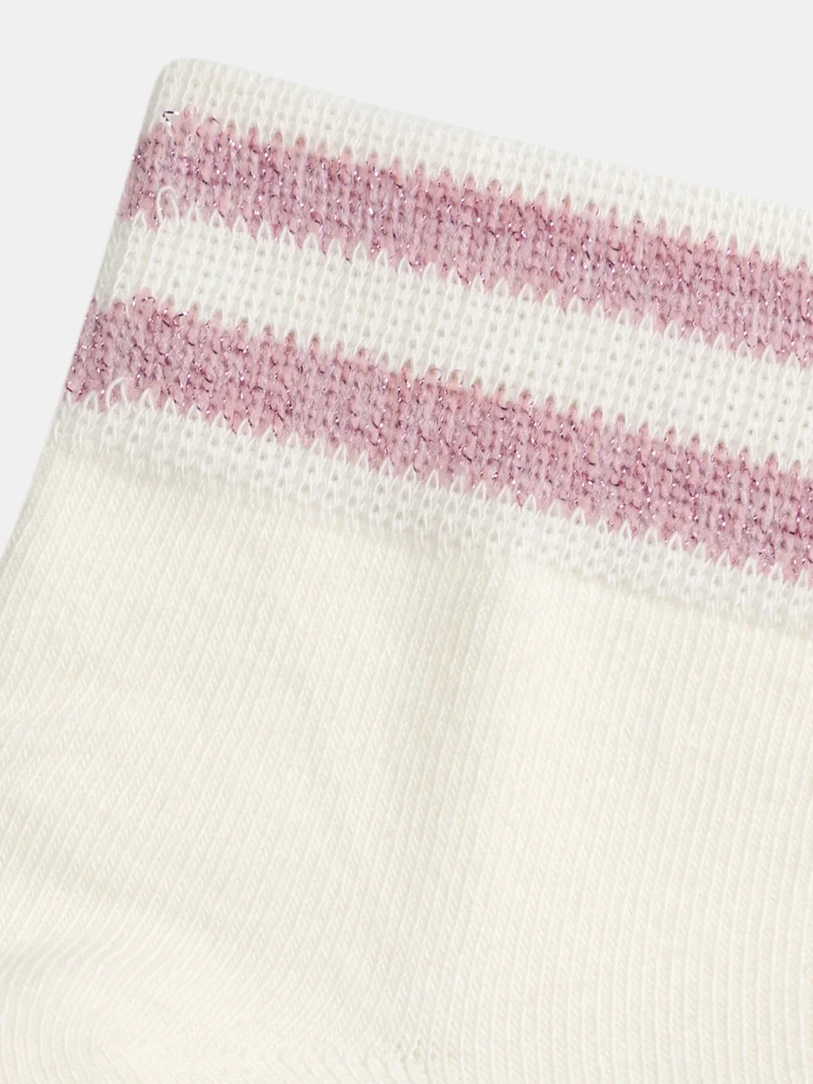 Meias de ténis bege e rosa para meninas - Image 3