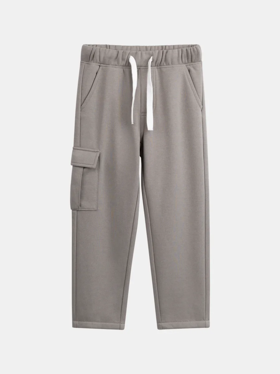 Calças de jogging cinzentas com bolsos para rapaz