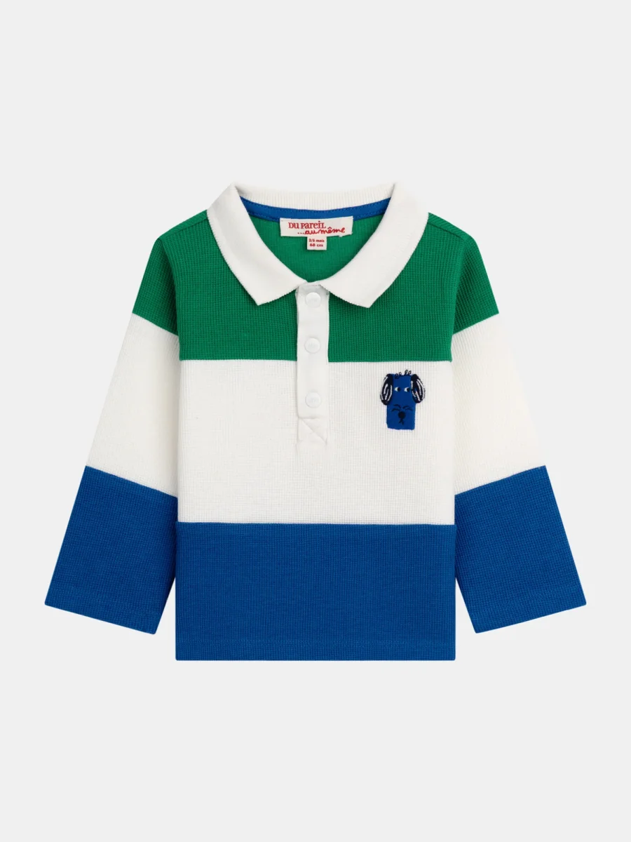 Polo tricolor "ARTY SCHOOL" para menino bebé