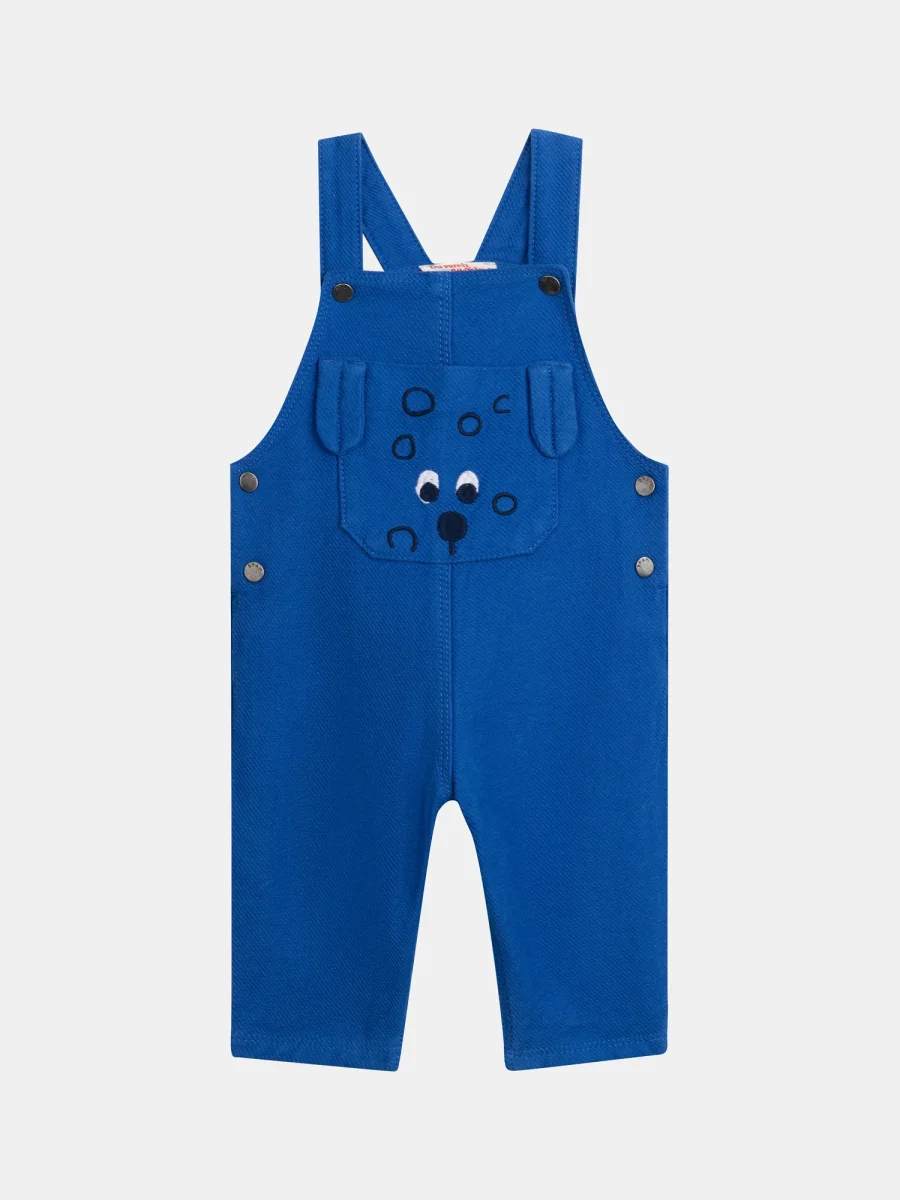 Salopete azul brilhante "ARTY SCHOOL" para menino bebê