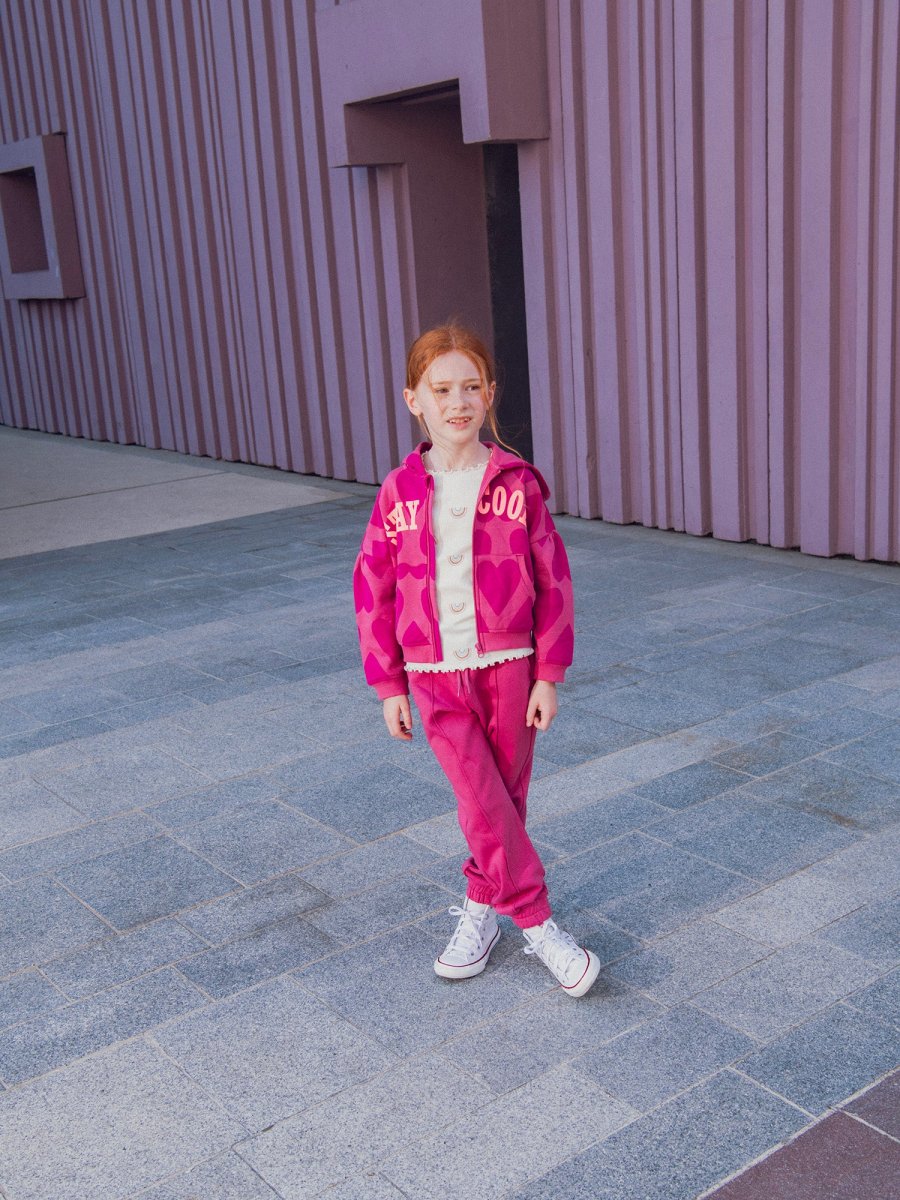 Bas de jogging rose pour fille - Image 3