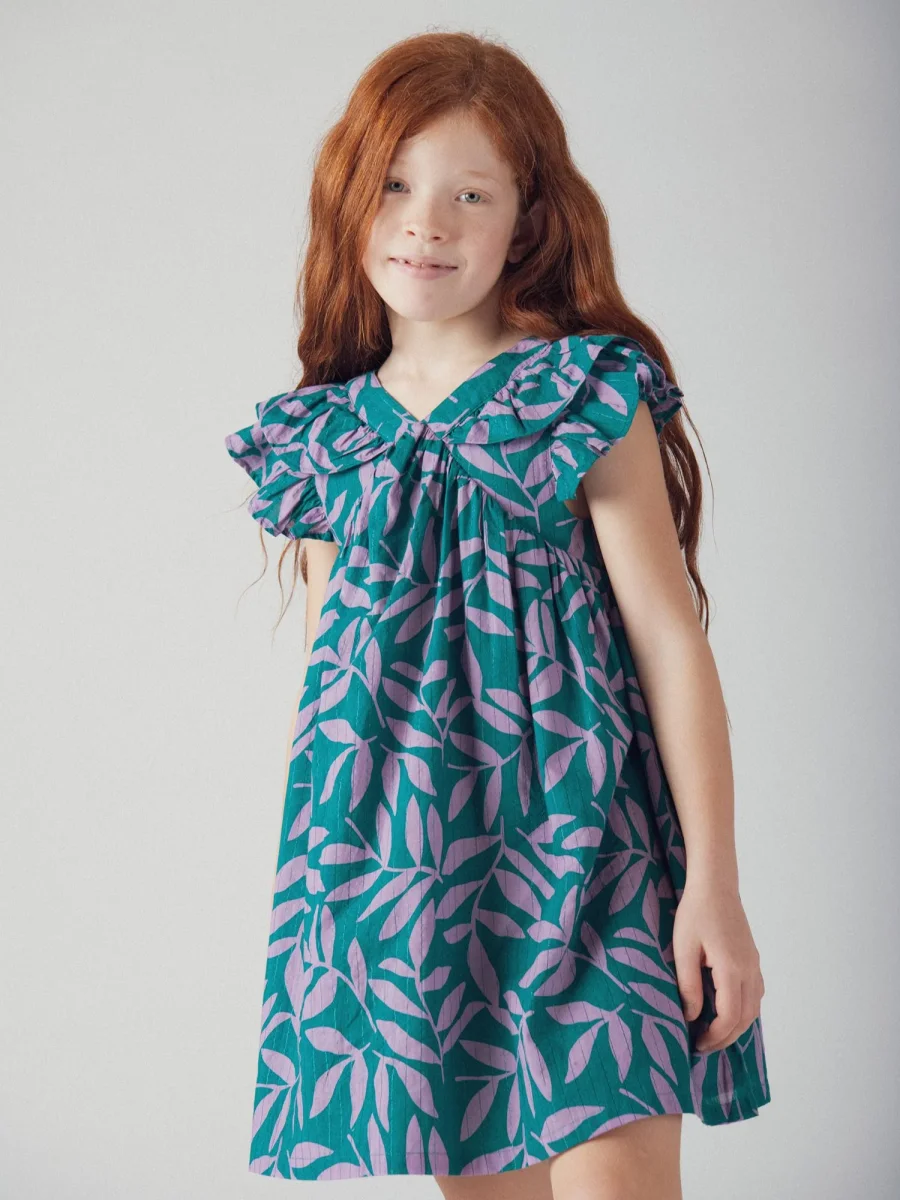 Robe verte à imprimé floral pour fille - Image 5