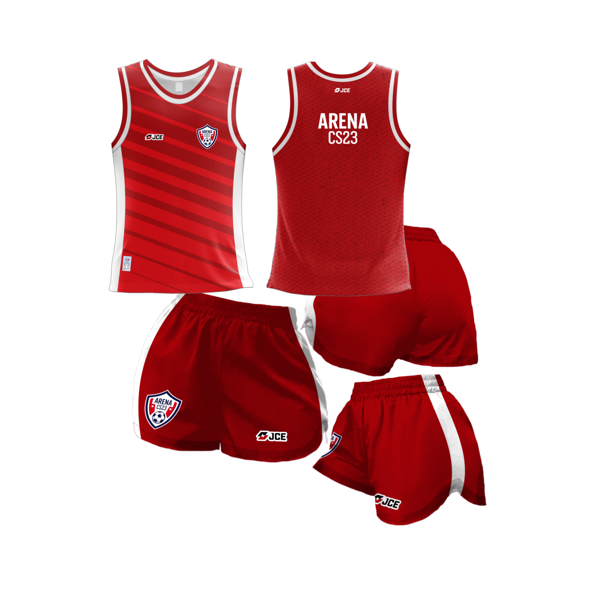 CS23 – Kit Regata + Short Esportivo Arena CS23 Vermelho Treino - Image 2