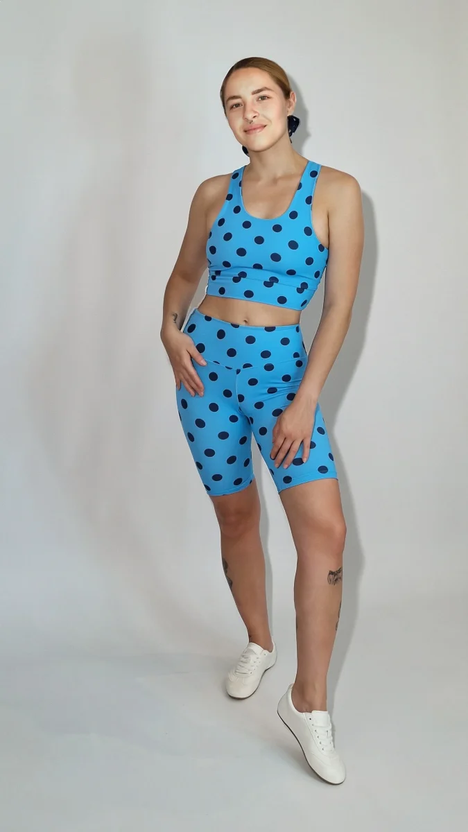 Conjunto Ciclista Azul Bolinhas Marinho - Image 3
